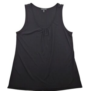 Eileen Fisher Black 100% Silk Jersey Scoop Neck Tank Top Women's Size M